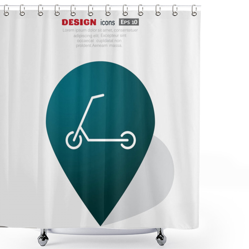 Personality  Scooter For Children Icon Shower Curtains