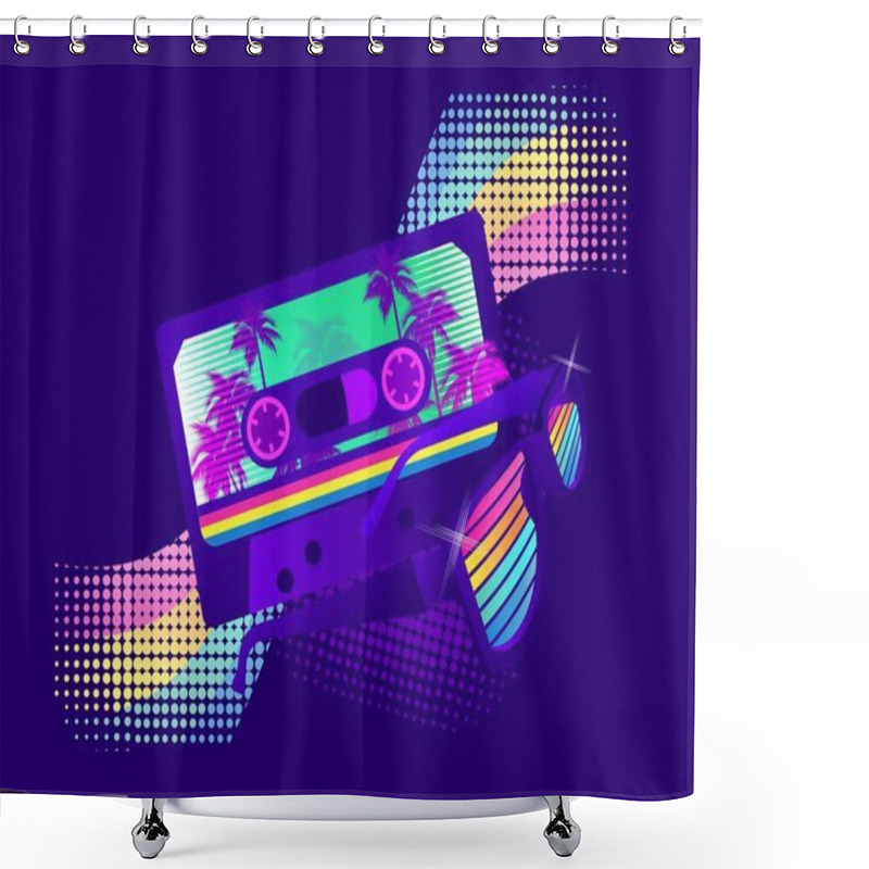 Personality  Retro Party Wave Shower Curtains