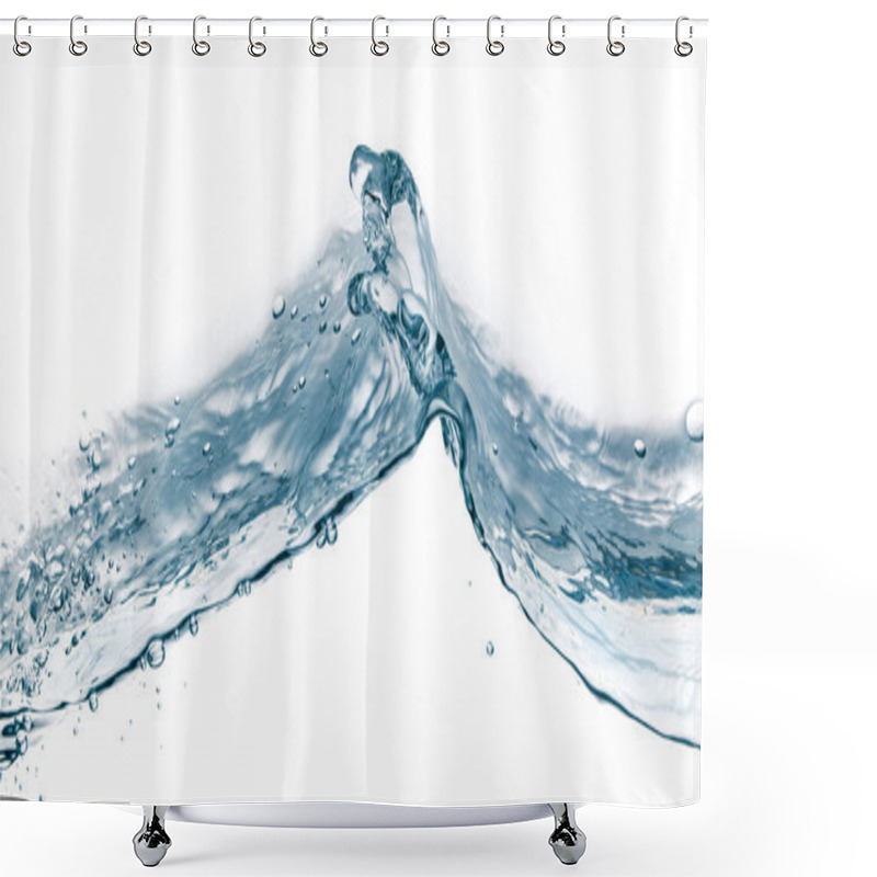 Personality  Water Splash Isolated On White. Close Up Of Splash Of Water Form Shower Curtains