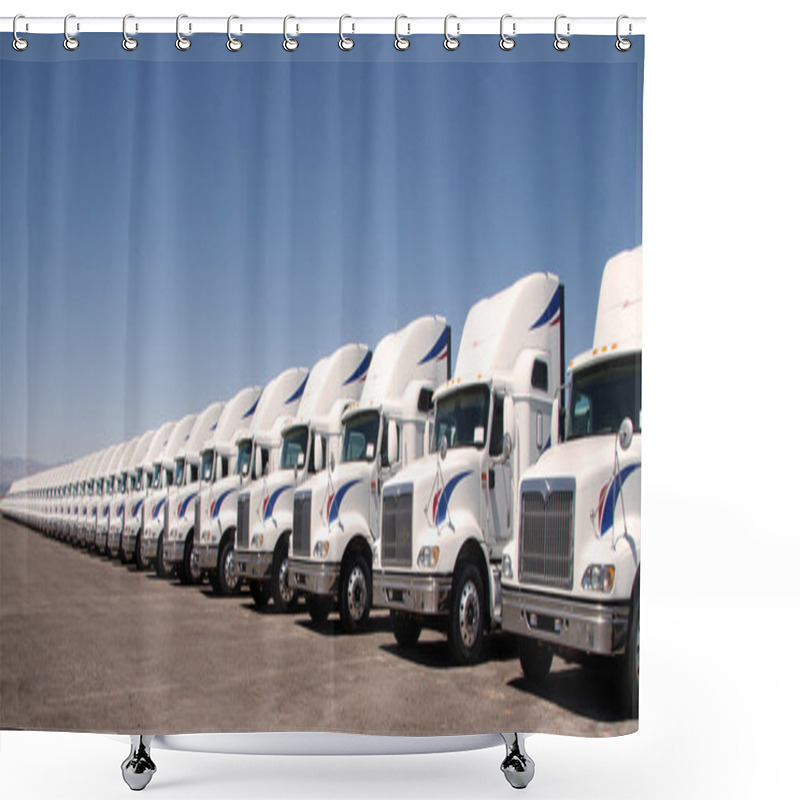 Personality  Semi Truck Fleet Shower Curtains