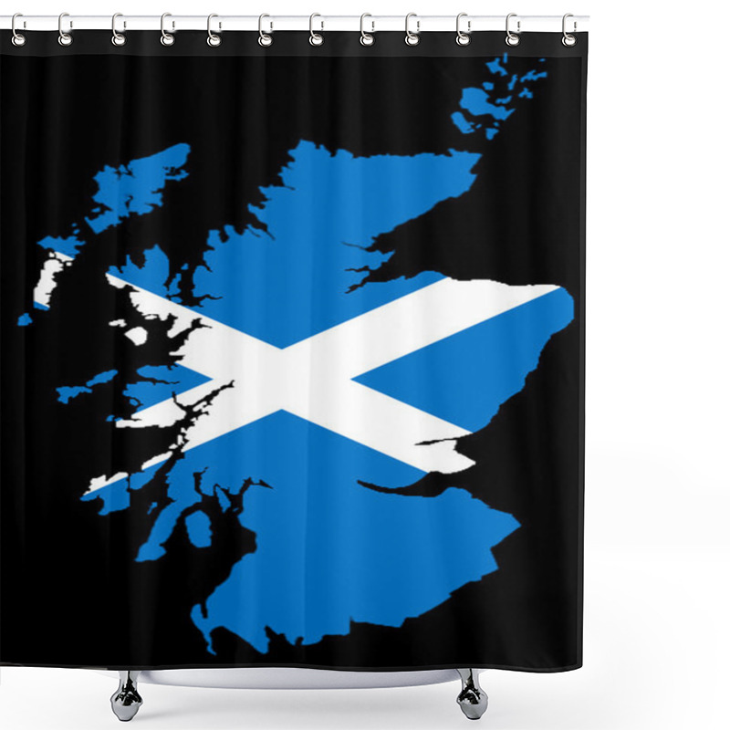 Personality  Scotland Map On Black Shower Curtains