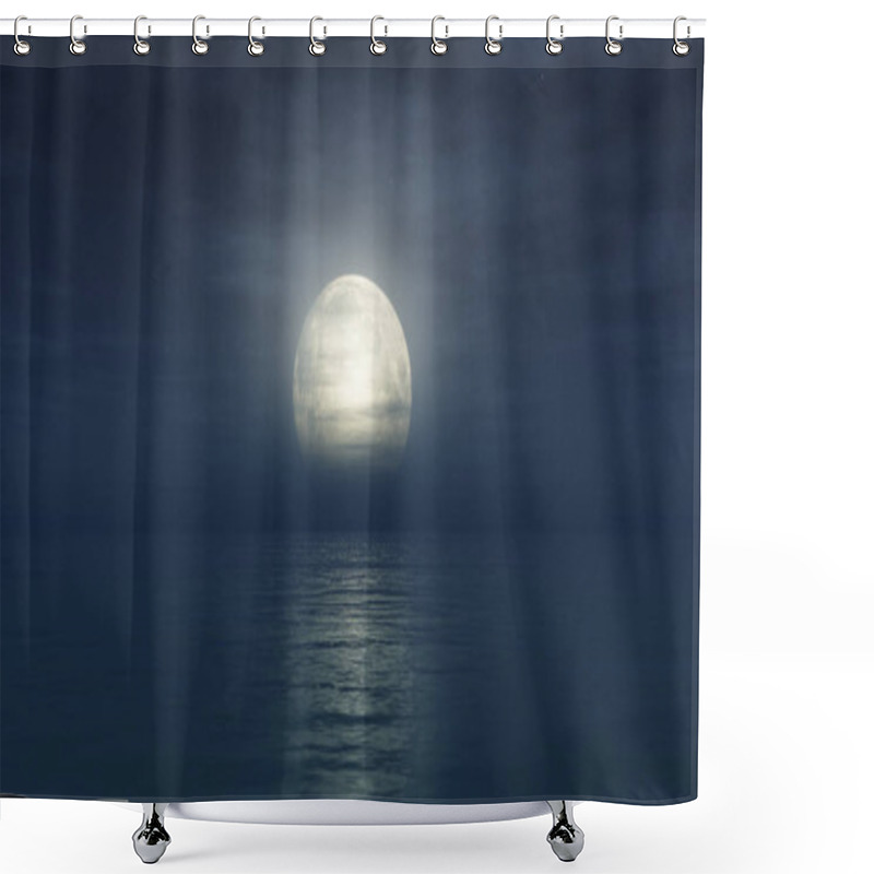 Personality  Ocean Full Moon Clouds Shower Curtains