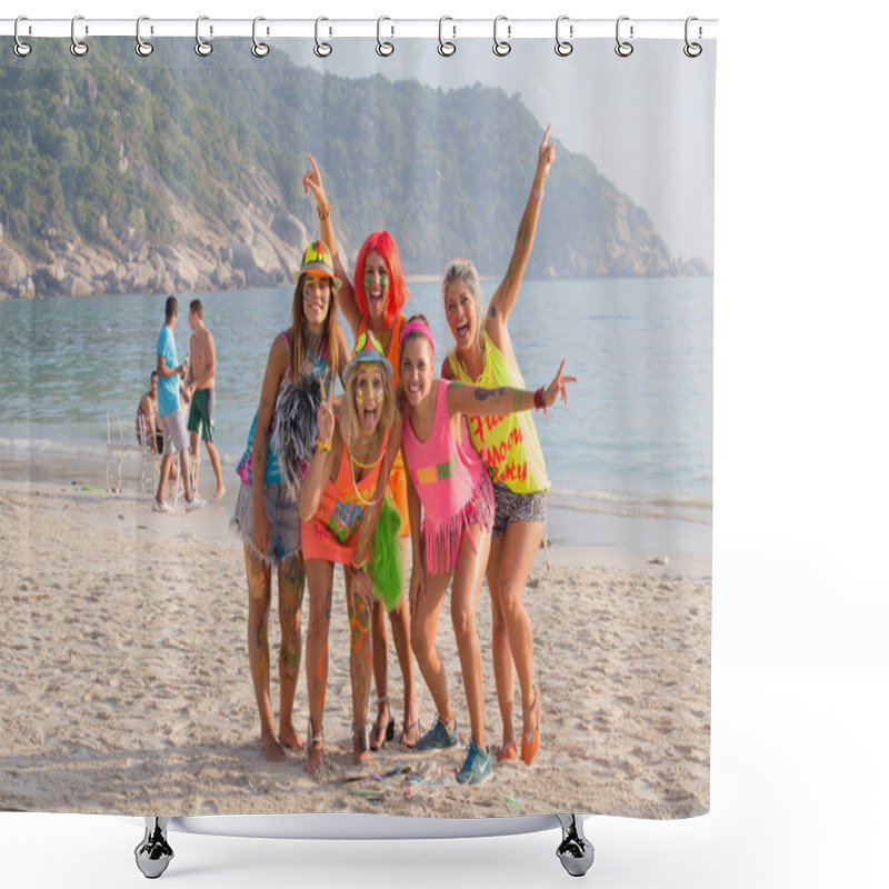 Personality  The Full Moon Party On Island Koh Phangan.  Thailand Shower Curtains