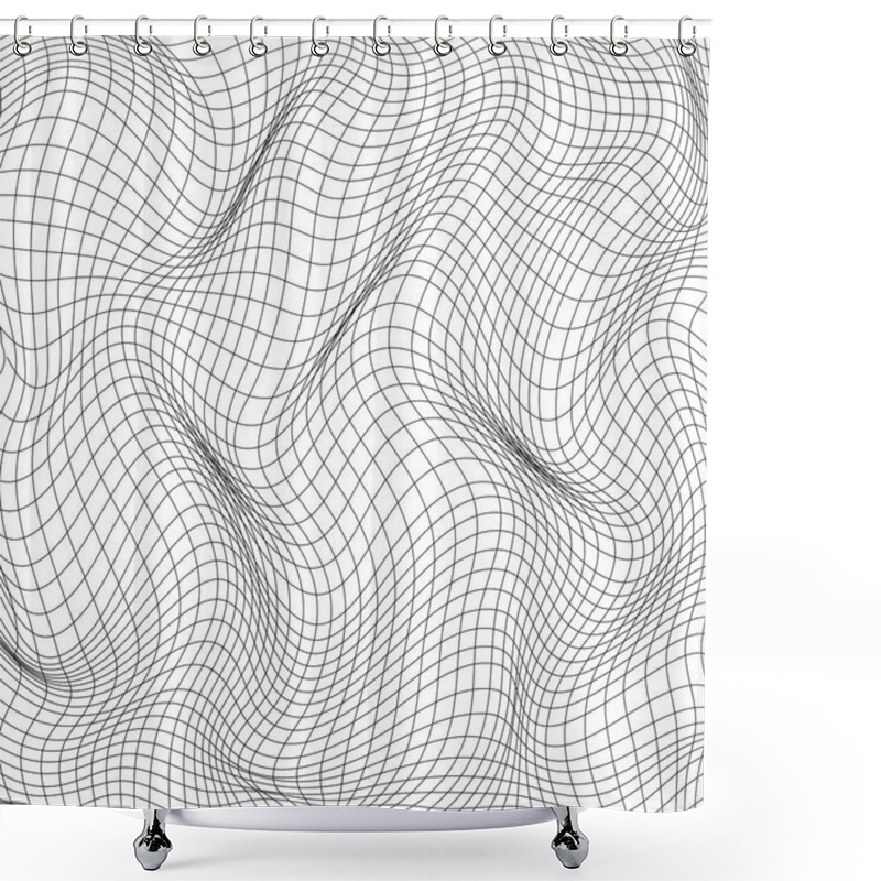 Personality  Mesh Warp Texture Isolated On White Background. Distort And Deformation Net. Vector Illustration Shower Curtains