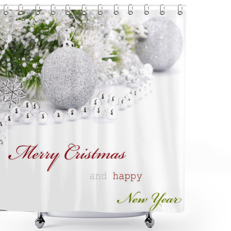 Personality  Christmas Greeting Card Shower Curtains