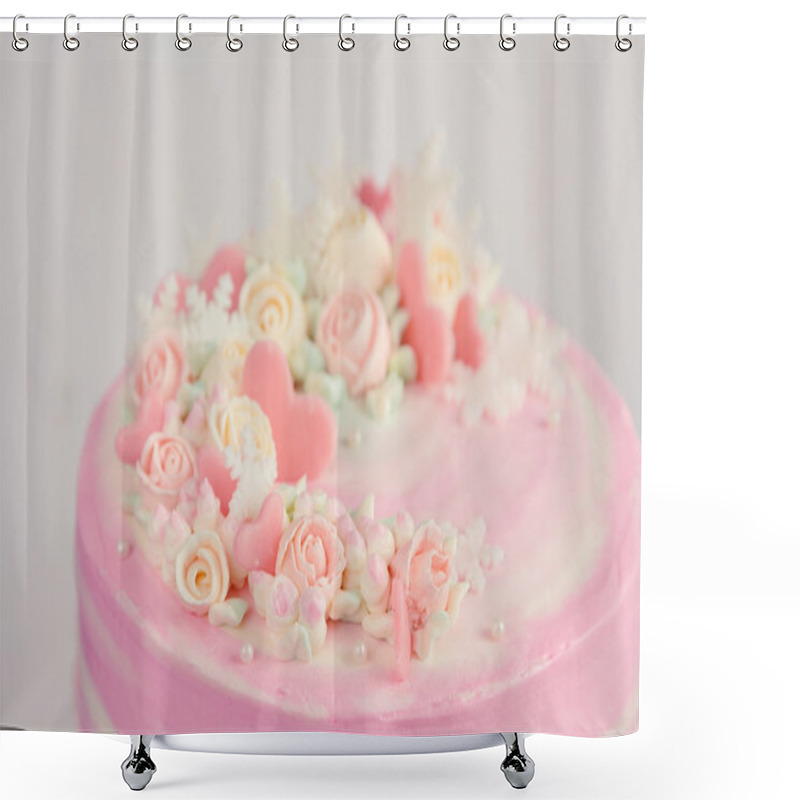 Personality  Pink Valentine Cake Shower Curtains