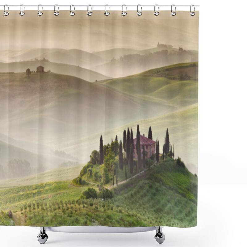 Personality  Early Morning On Countryside, Tuscany, Italy Shower Curtains