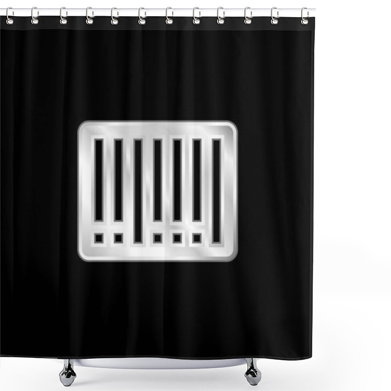 Personality  Barcode Silver Plated Metallic Icon Shower Curtains