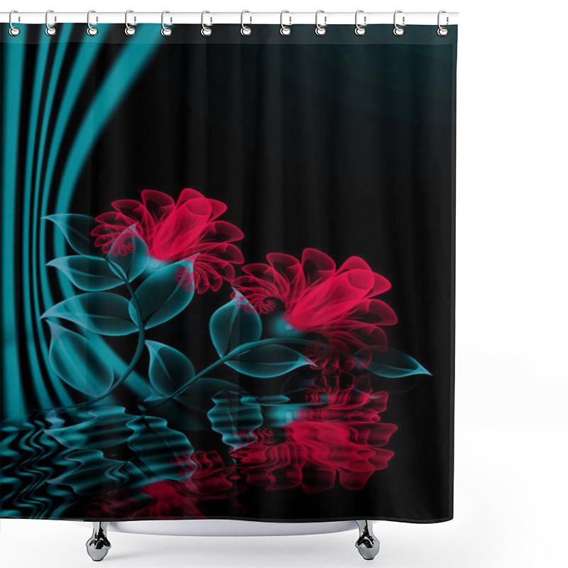 Personality  Transparent Flowers Shower Curtains