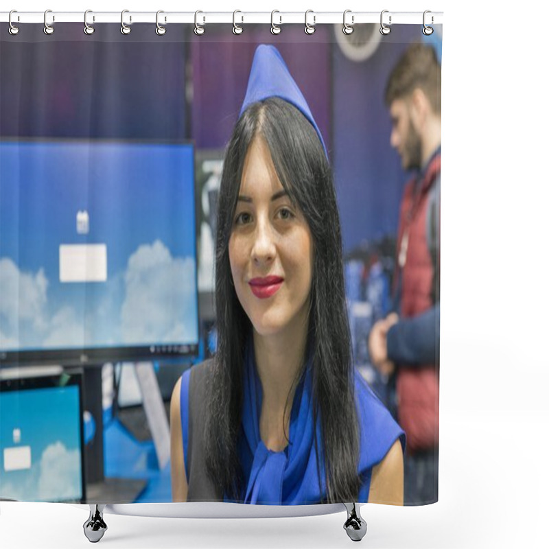 Personality  Dell Emc Booth During CEE 2017 In Kiev, Ukraine Shower Curtains