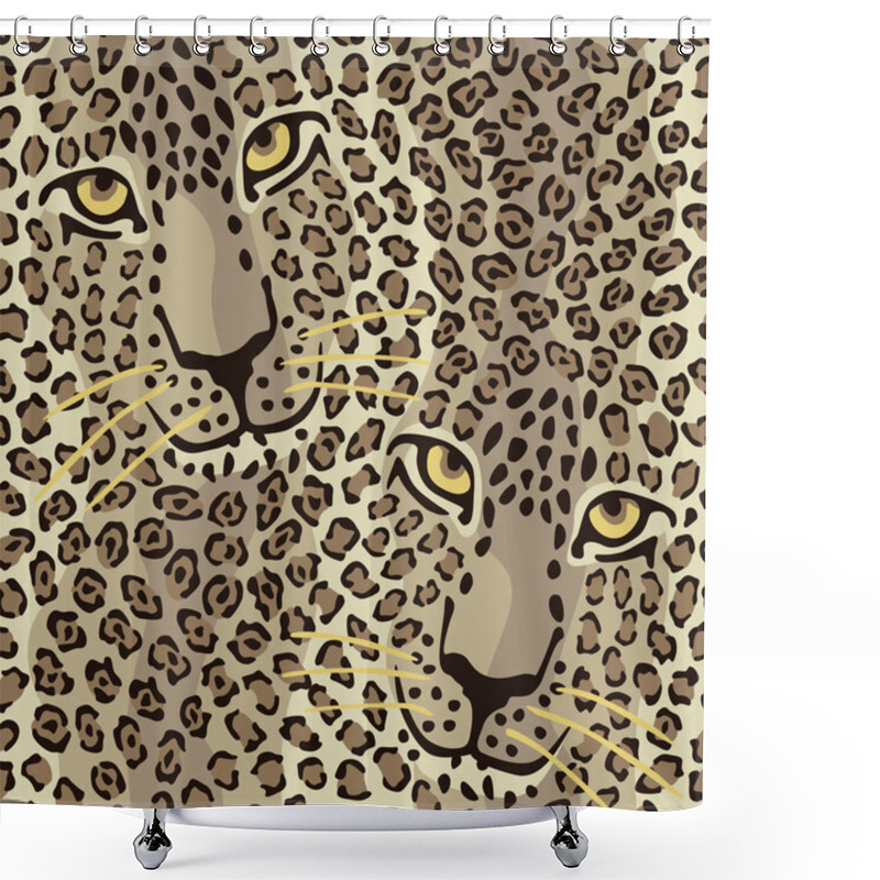 Personality  Wild Cat Couple Shower Curtains