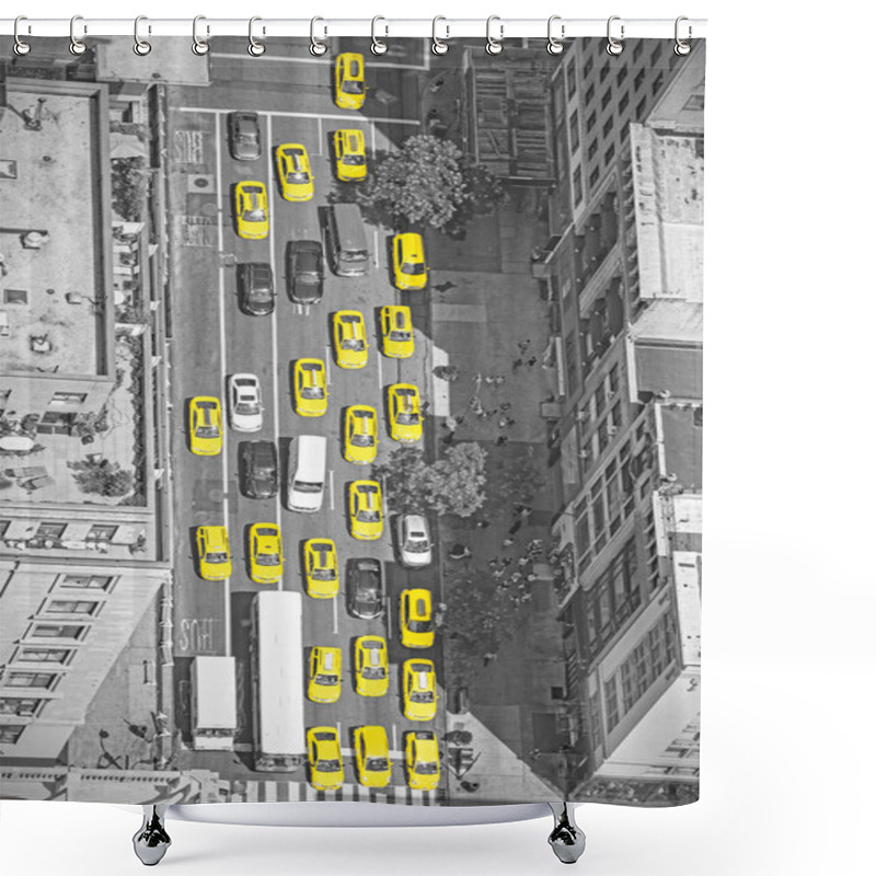 Personality  New York Taxis From Above. Shower Curtains