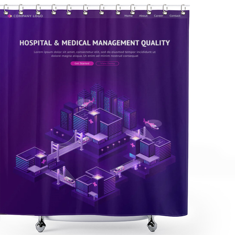 Personality  Hospital And Medical Management In Smart City Shower Curtains