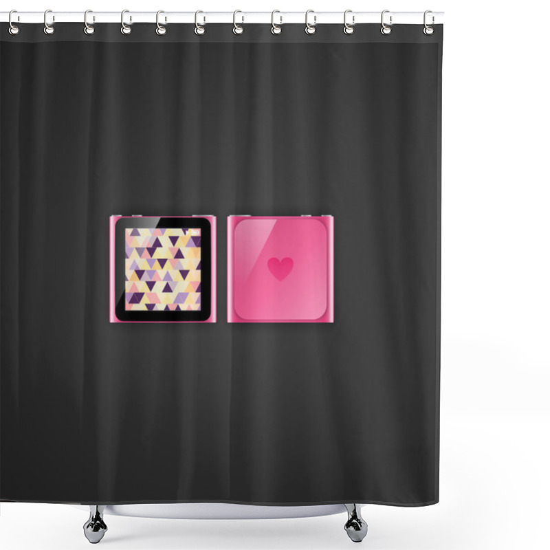 Personality  Modern Mp3 Player. Vector Illuastration. Shower Curtains