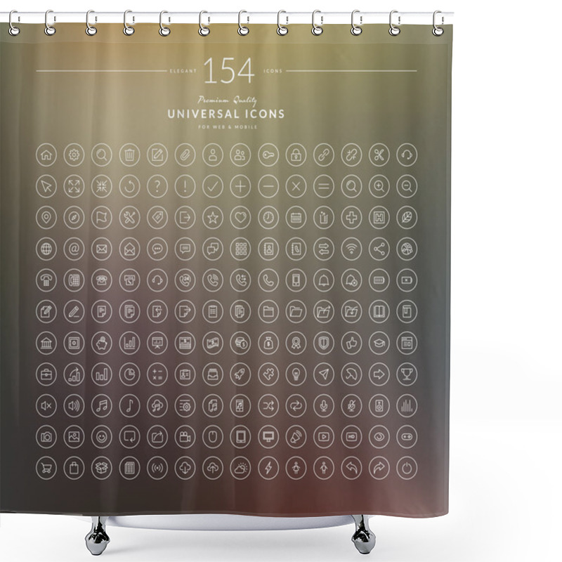 Personality  Set Of Elegant Icons For Web And Mobile Shower Curtains