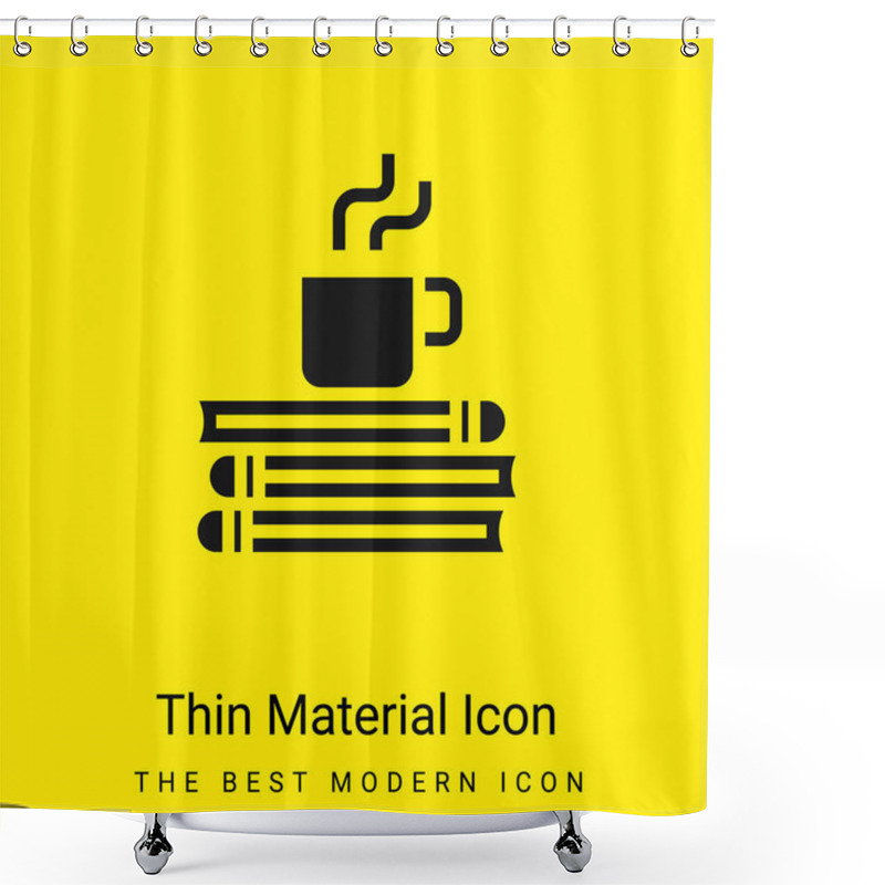 Personality  Break Time Minimal Bright Yellow Material Icon Shower Curtains