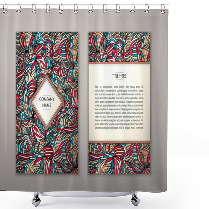 Personality  Flyer Template With Abstract Ornament Shower Curtains