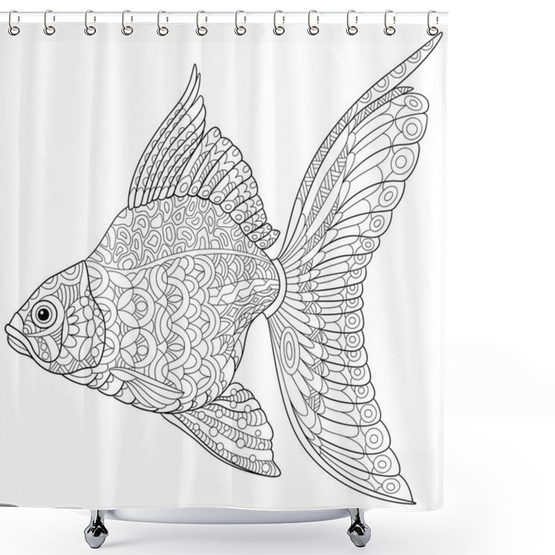 Personality  Zentangle Stylized Goldfish Shower Curtains