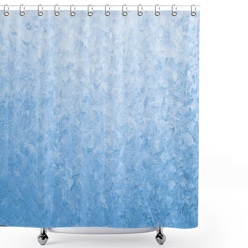 Personality  Light Blue Frozen Window Glass Shower Curtains