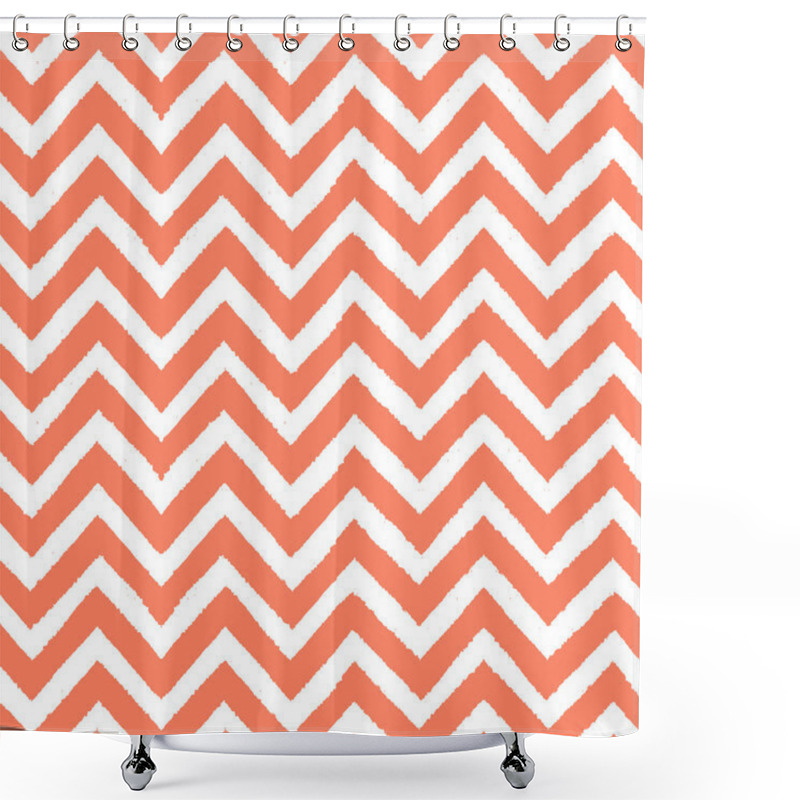 Personality  Geometric Chevron Seamless Pattern. Hand Drawn Texture Shower Curtains