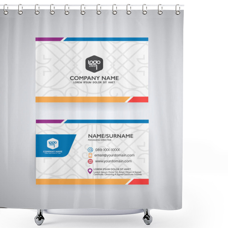 Personality  Vector Modern Creative And Clean Business Card Template Shower Curtains