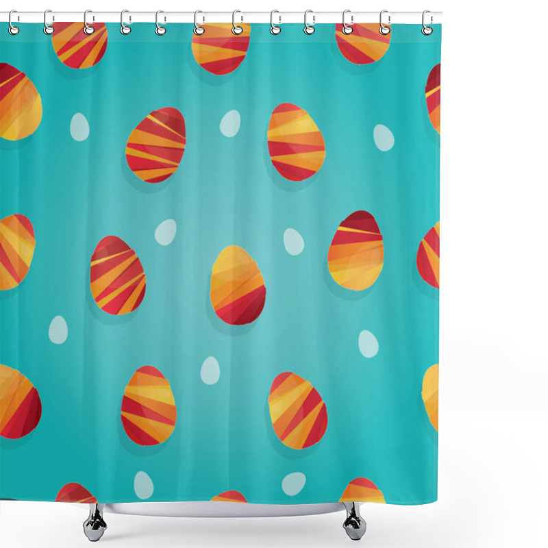 Personality  Vector Seamless Doodle Easter Pattern With Easter Eggs For Easte Shower Curtains