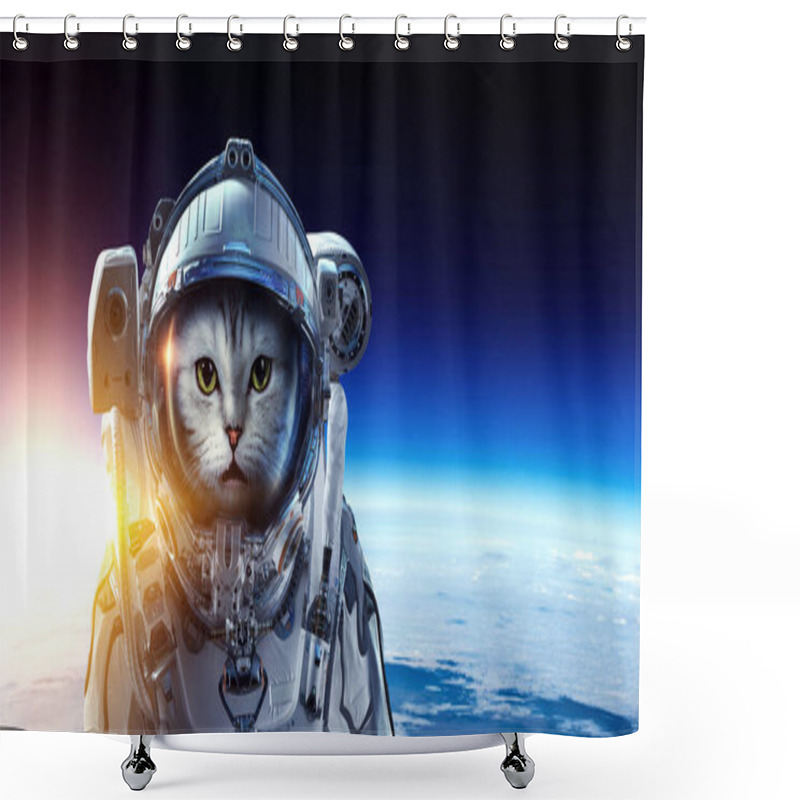 Personality  First Trip To Space. Mixed Media Shower Curtains