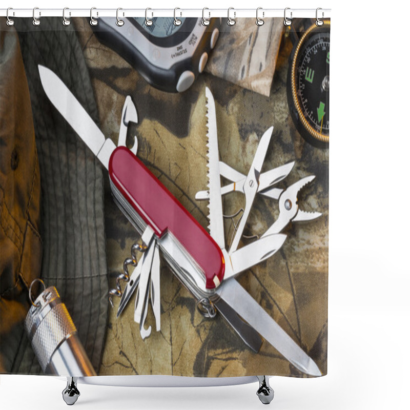 Personality  Swiss Army Style Knife - Great Outdoors Shower Curtains