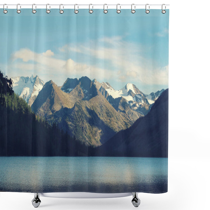 Personality  Beautiful Mountain Landscape On The Sunset. Snowy Sunny Mountain Shower Curtains