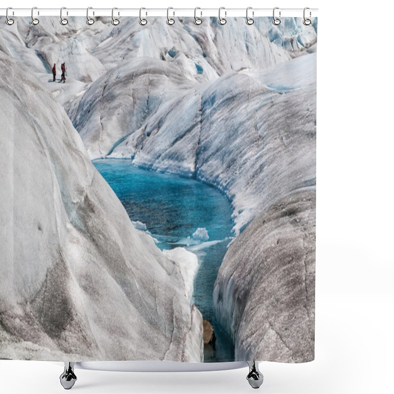 Personality  Mendenhall Glacier Blue Pools Shower Curtains