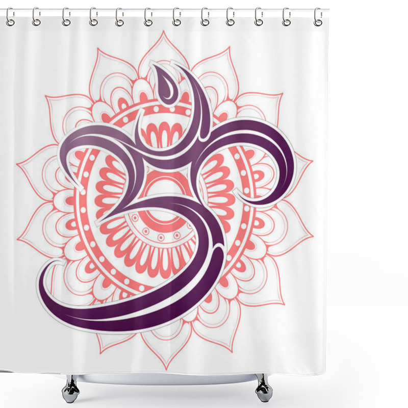 Personality  Om Symbol With Mandala Shower Curtains