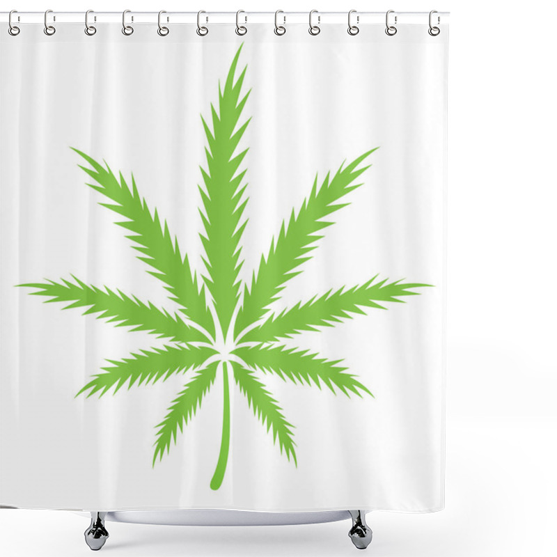 Personality  Cannabis Leaf Vector Icon On White Background Shower Curtains