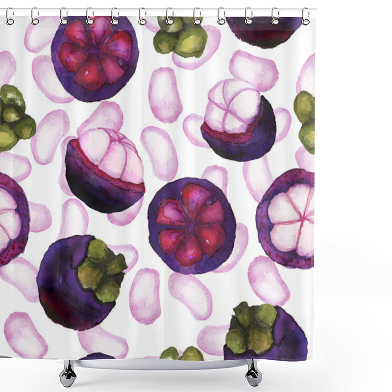 Personality  Mangosteen Pattern On White  Shower Curtains