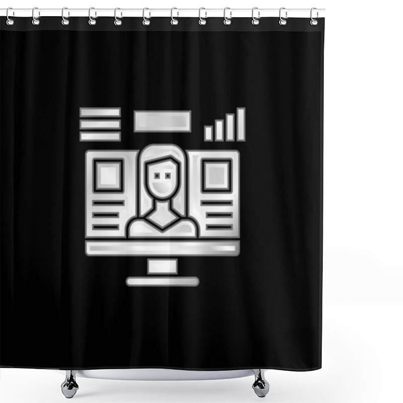 Personality  Analytics Silver Plated Metallic Icon Shower Curtains