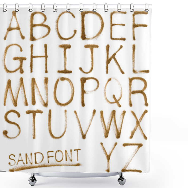 Personality  Sand ABC Containing Letters,isolated On White Background Shower Curtains