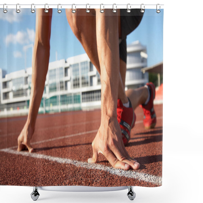 Personality  Runner At The Start Shower Curtains