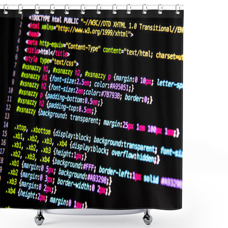 Personality  Computer Language Source Code Shower Curtains