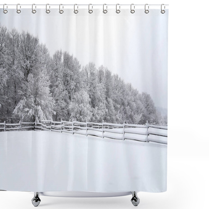 Personality  Fifty Shades Of White On The Mountain Top Shower Curtains