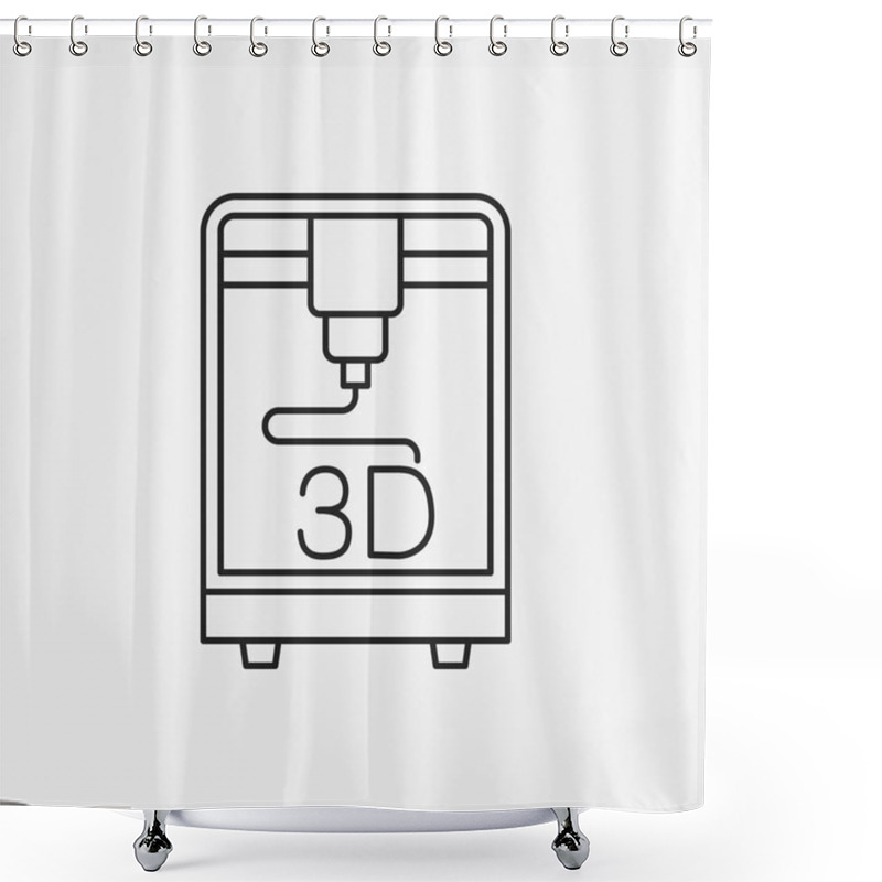 Personality  3D Printing Line Icon Shower Curtains