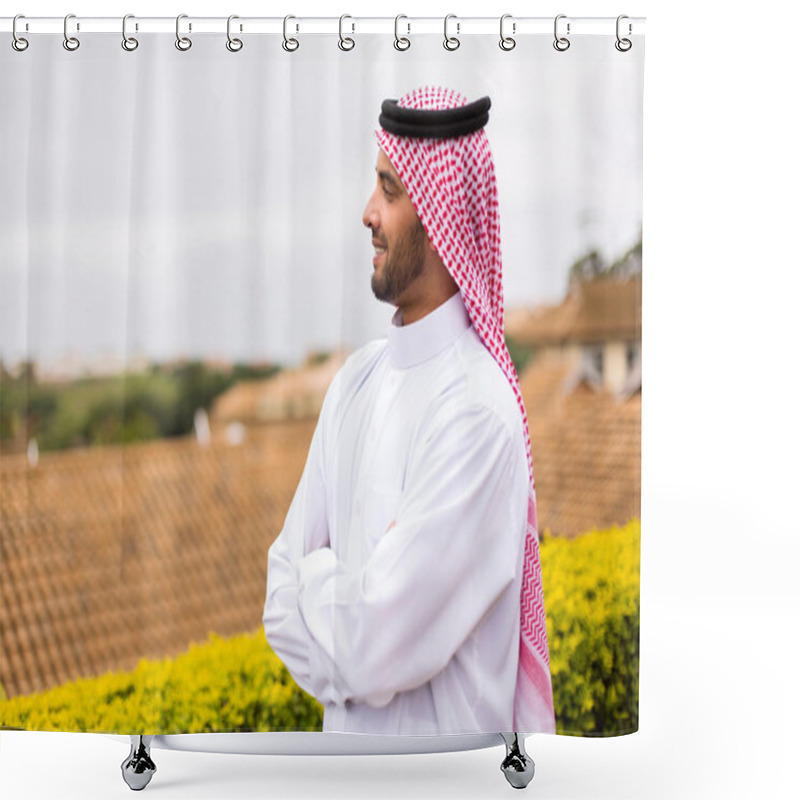 Personality  Arabian Man With Arms Crossed Shower Curtains