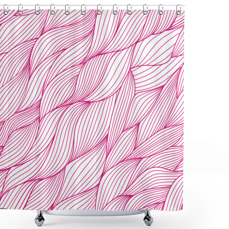 Personality  Abstract Hand-drawn Waves Pattern Shower Curtains