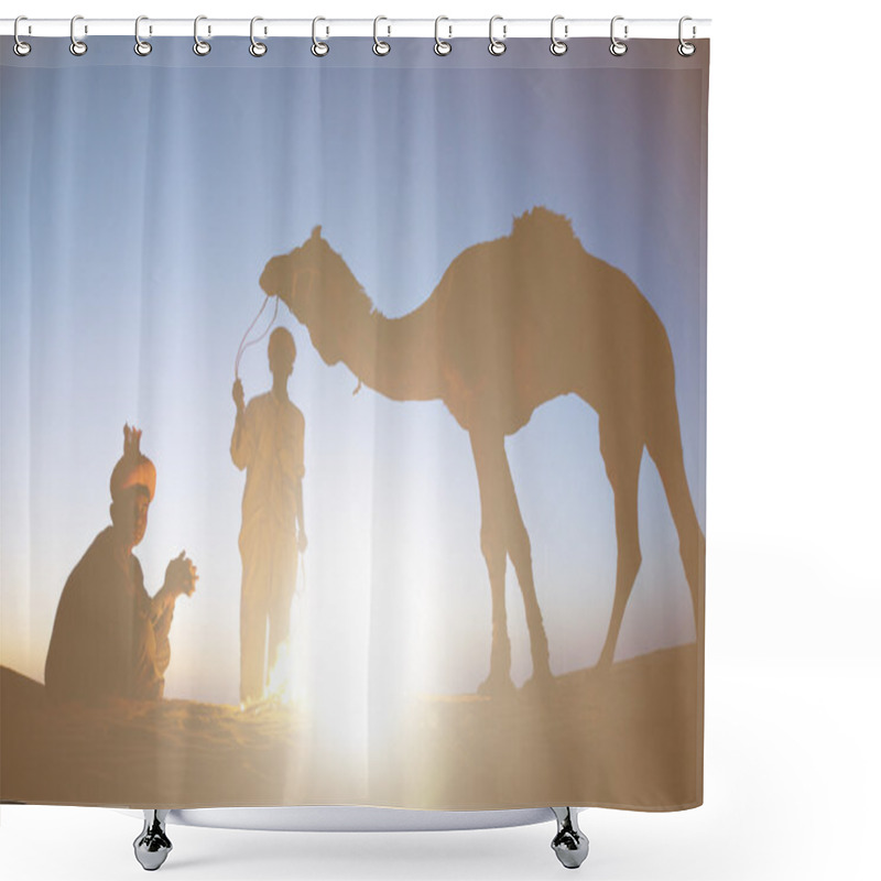 Personality  Two Indigenous Indian Men Resting  Shower Curtains