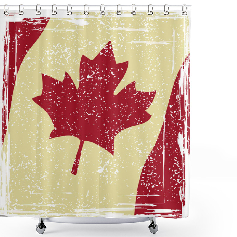 Personality  Canadian Grunge Flag Shower Curtains