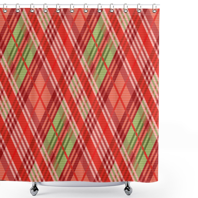 Personality  Rhombic Seamless Pattern Mainly In Red Hues Shower Curtains