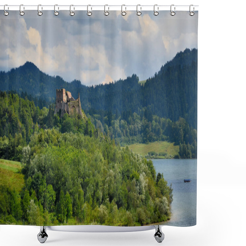 Personality  Mountain Castle (Czorsztyn In Poland) Shower Curtains