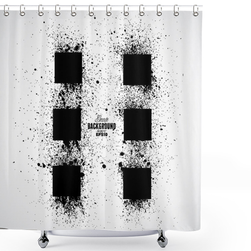 Personality  Abstract Black Squares Shower Curtains