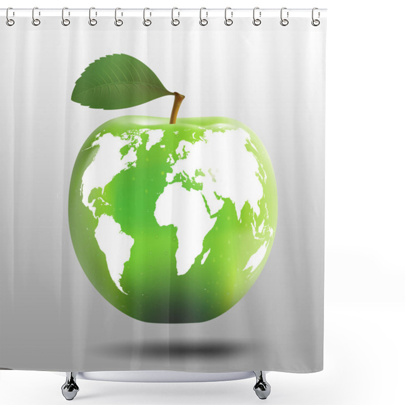 Personality  Apple As A Planet Earth Model Shower Curtains