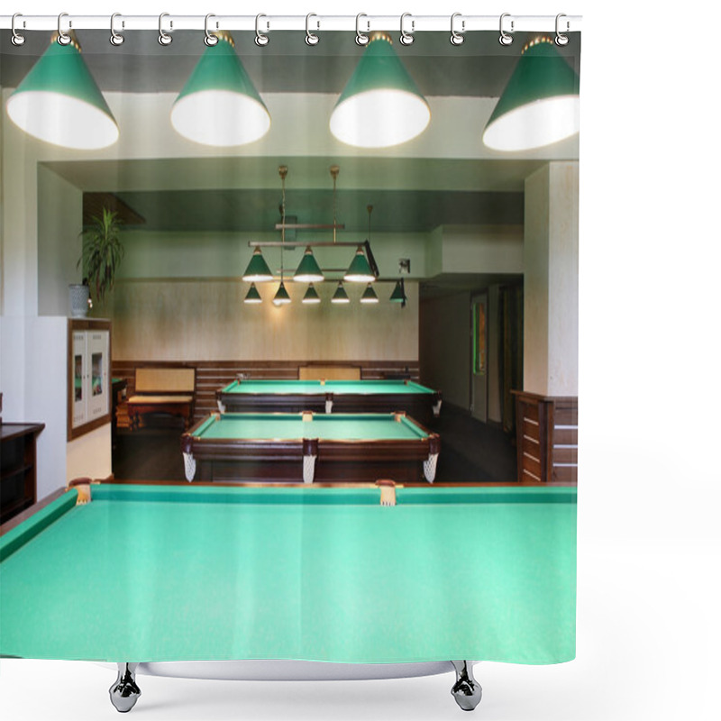 Personality  Interior Of Beautiful And Modern Billiard Shower Curtains