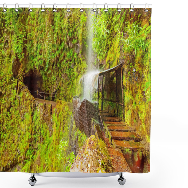 Personality  Tropical Waterfall, Madeira Shower Curtains