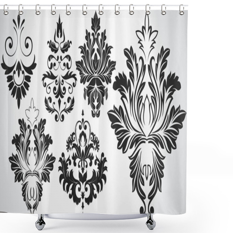 Personality  Abstract Artistic Decor Damask Elements Shower Curtains